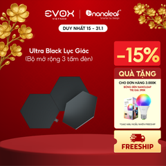 Đèn thông minh Nanoleaf Ultra Black Shapes Lục Giác 3 ô đèn (bộ mở rộng)