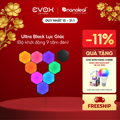 Đèn thông minh Nanoleaf Ultra Black Shapes Lục Giác 9 ô đèn (bộ khởi động)