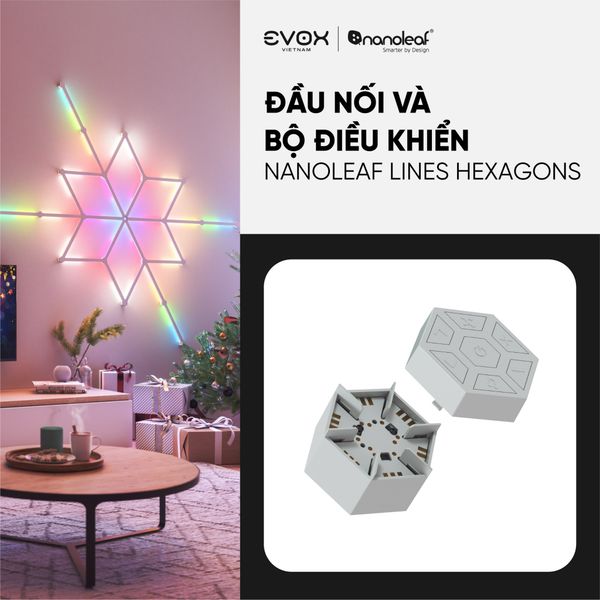 Đầu nối và nắp điều khiển dành cho bộ đèn lắp ghép thông minh Nanoleaf Lines Hexagons - Lục Giác