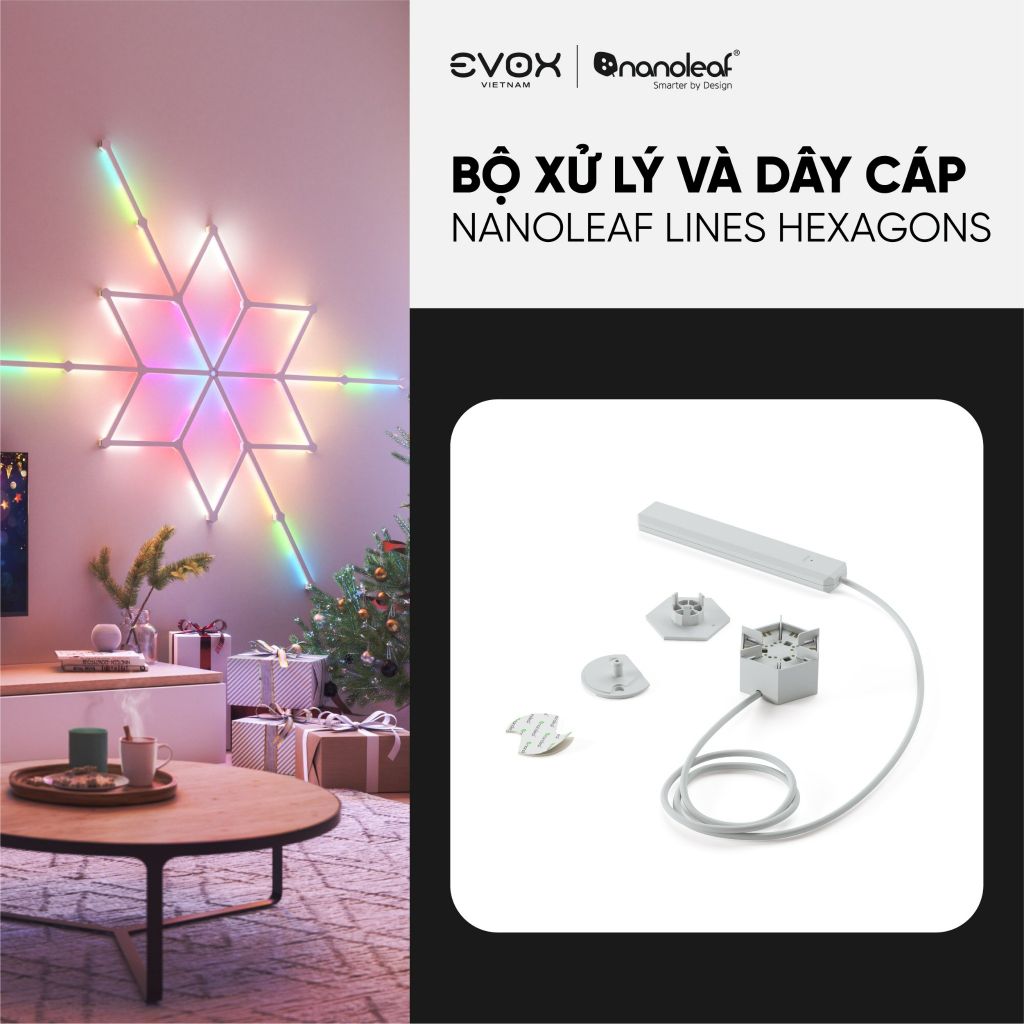 Bộ xử lý và dây cáp dành cho bộ đèn lắp ghép thông minh Nanoleaf Lines