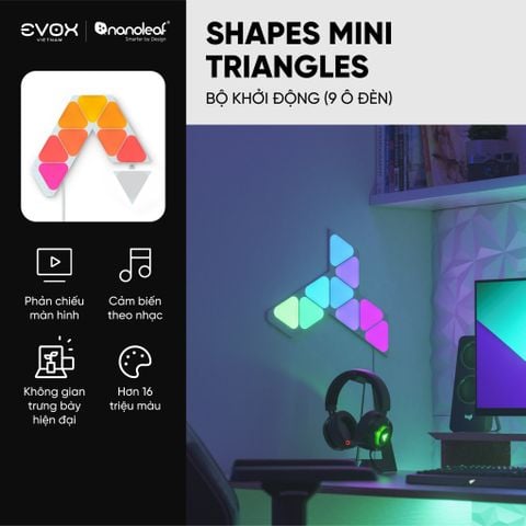 Đèn thông minh Nanoleaf Shapes Tam Giác Mini 9 ô đèn (bộ khởi động)
