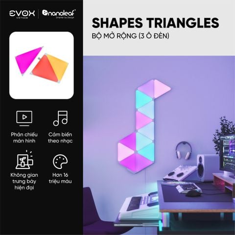 Đèn thông minh Nanoleaf Shapes Tam Giác 3 ô đèn (bộ mở rộng)