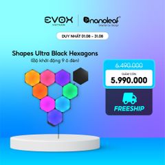 Đèn thông minh Nanoleaf Ultra Black Shapes Lục Giác 9 ô đèn (bộ khởi động)