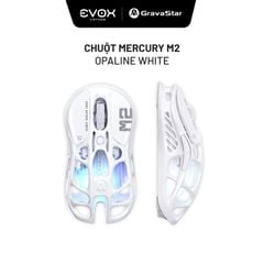 Chuột không dây Gaming GravaStar Mercury M2 - Opaline White