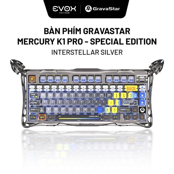 Bàn phím Gaming Gravastar Mercury K1 Pro - Interstellar Silver