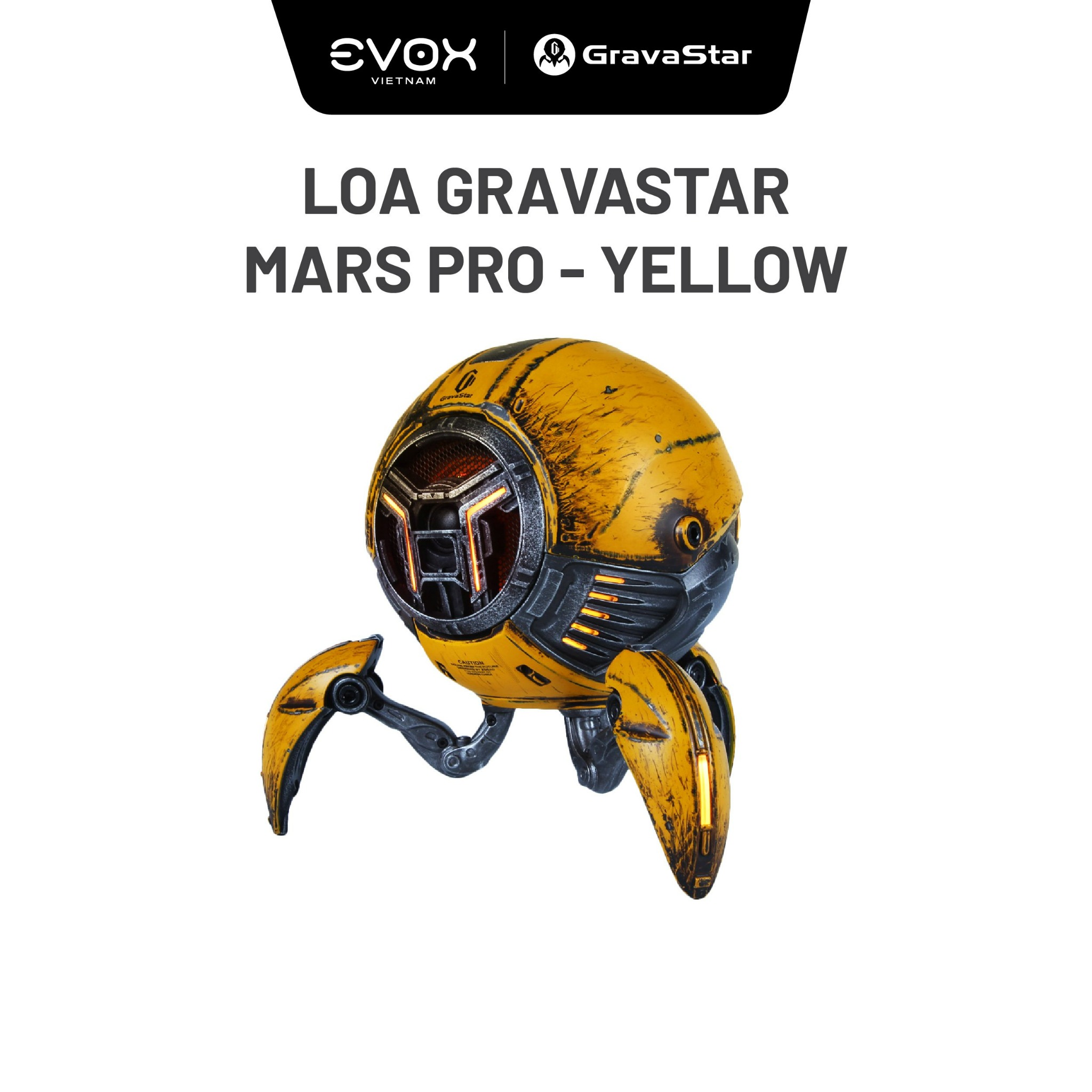 Gravastar Mars Pro - ウォーダメージ イエロー Bluetooth Speaker Mars Pro War-Damaged Yellow