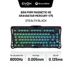 Bàn phím cơ Magnetic HE Gaming Gravastar Mercury V75 - Stealth Black