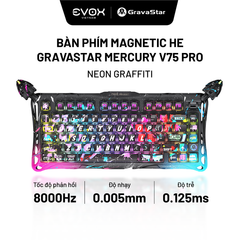 Bàn phím cơ Magnetic HE Gaming Gravastar Mercury V75 Pro - Neon Graffiti