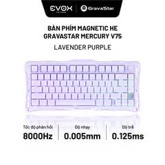 Bàn phím gaming Gravastar Mecury V75 Magnetic - Lavender Purple