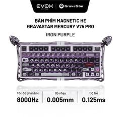 Bàn phím cơ Magnetic HE Gaming Gravastar Mercury V75 Pro - Iron Purple