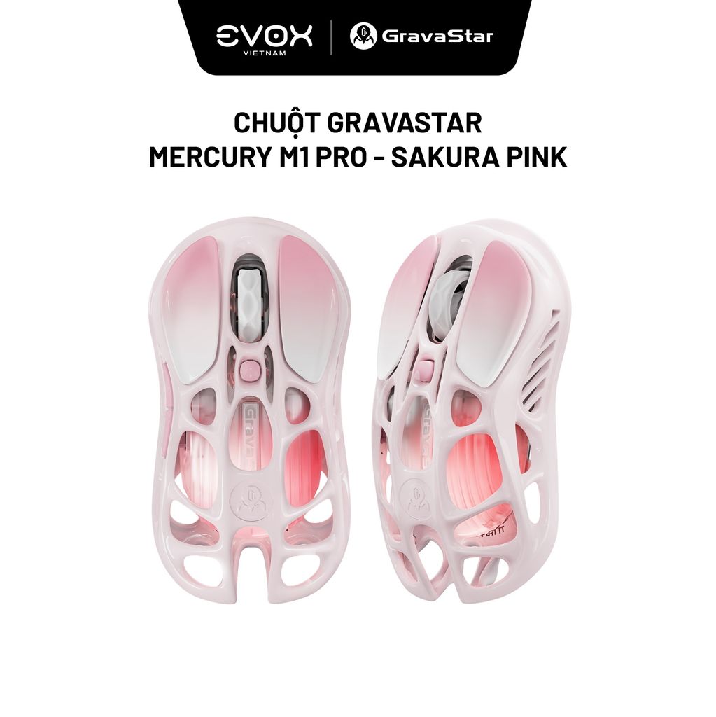 Chuột Gaming không dây Gravastar Mercury M1 Pro - Sakura Pink
