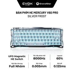 Bàn phím cơ Magnetic HE Gaming Gravastar Mercury V60 Pro - Silver Frost