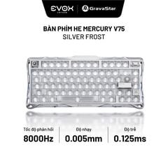 Bàn phím cơ Magnetic HE Gaming Gravastar Mercury V75 - Silver Frost