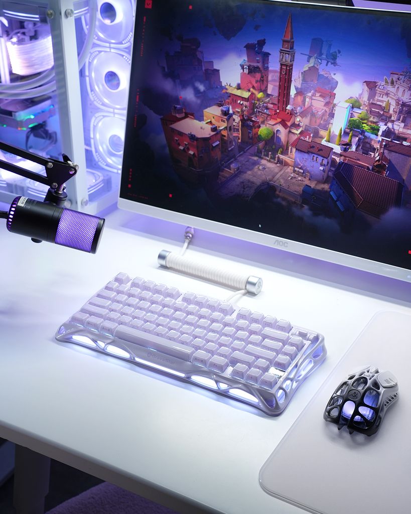 Bàn phím gaming Gravastar Mecury V75 Magnetic - Lavender Purple