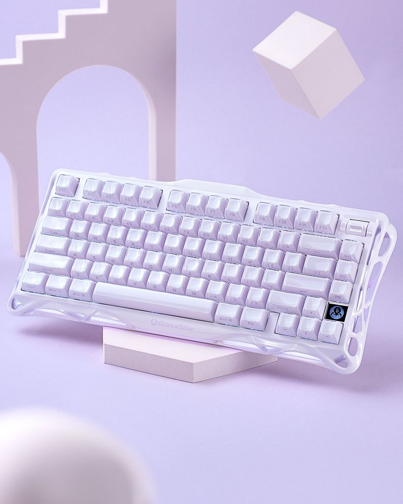 Bàn phím gaming Gravastar Mecury V75 Magnetic - Lavender Purple