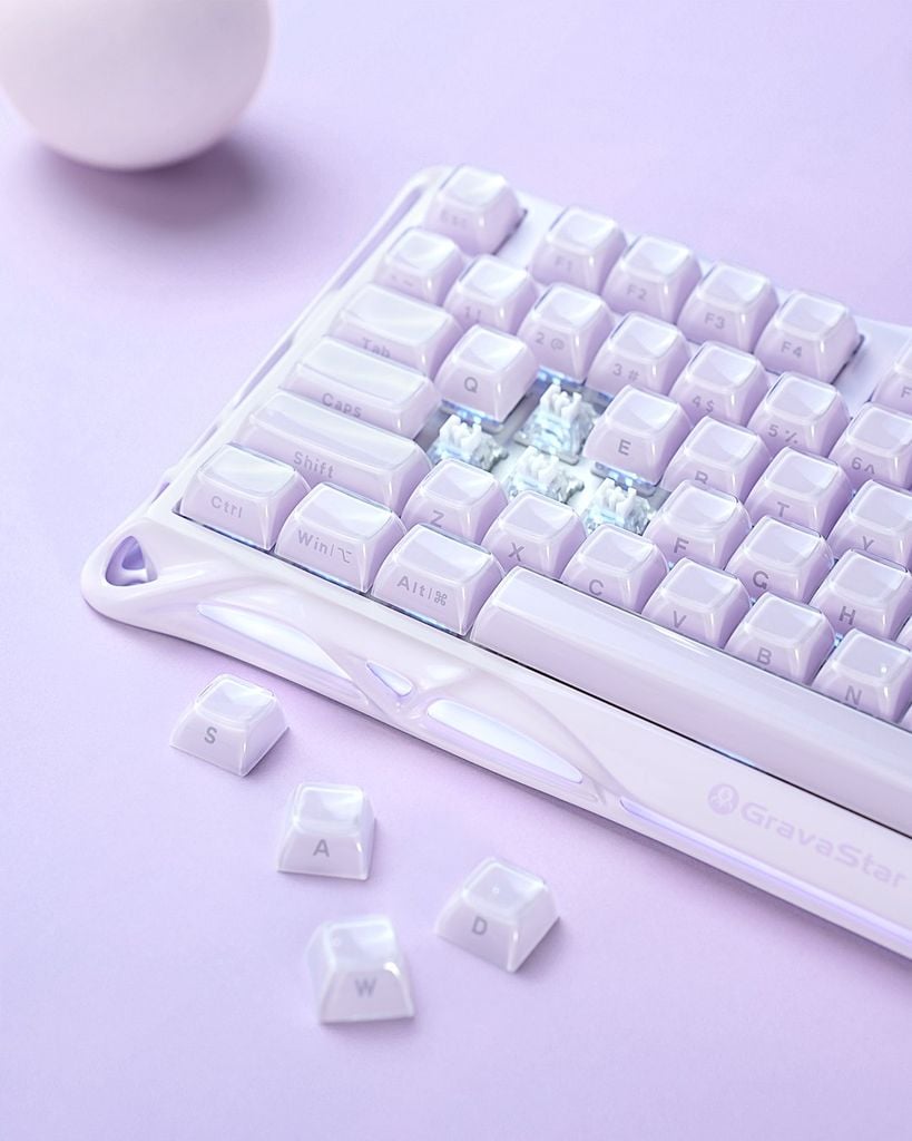 Bàn phím gaming Gravastar Mecury V75 Magnetic - Lavender Purple