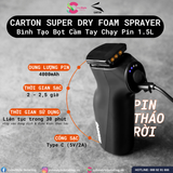  Bình Tạo Bọt Cầm Tay Chạy Pin Carton Super Dry Foam Sprayer 1.5L 
