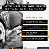  Bình Tạo Bọt Cầm Tay Chạy Pin Carton Super Dry Foam Sprayer 1.5L 