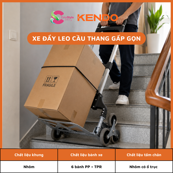  Xe đẩy hàng leo cầu thang gấp gọn bằng nhôm Kendo 