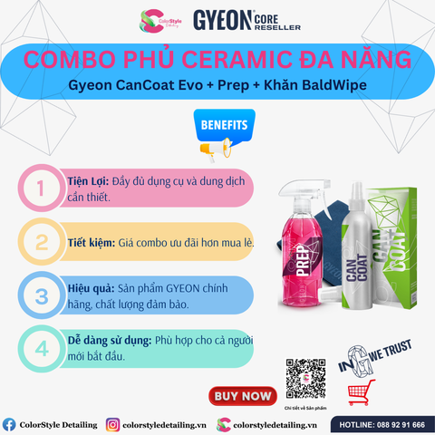  Combo sản phẩm Gyeon Phủ Ceramic đa năng cho mọi chất liệu 