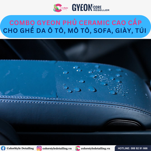 Combo Gyeon Phủ Ceramic Cao Cấp Cho Ghế Da Ô Tô, Mô Tô, Sofa, Giày Túi 