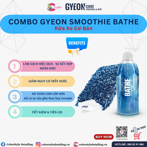  Combo Rửa Xe Cơ Bản Gyeon Smoothie Bathe 