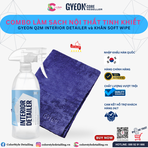  Combo Gyeon Interior Detailer SoftWipe Làm Sạch Nội Thất Tinh Khiết 