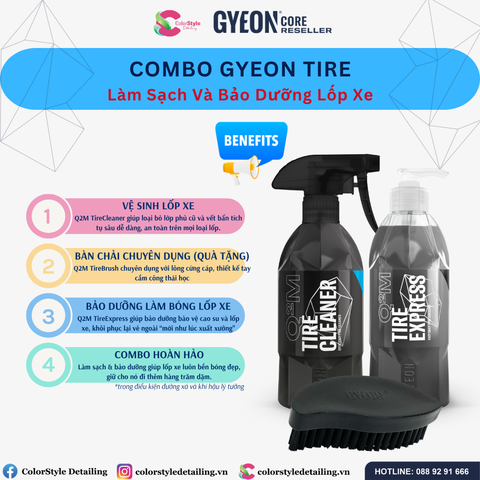  Combo Làm Sạch Và Bảo Dưỡng Lốp Xe Gyeon Tire 