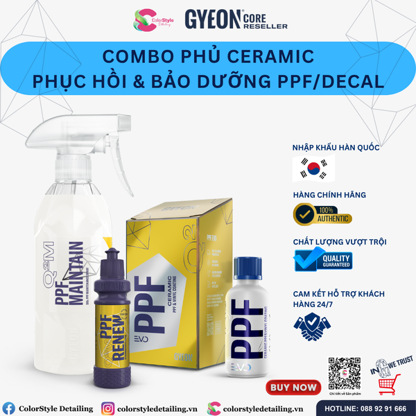  Combo Phủ Ceramic Phục Hồi Và Bảo Dưỡng PPF, Decal 