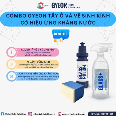  Combo Gyeon Tẩy Ố Và Vệ Sinh Kính Có Hiệu Ứng Kháng Nước 