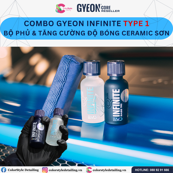  Combo Gyeon Infinite TYPE 1 Dung Dịch Phủ Ceramic & Tăng Cường Độ Bóng 