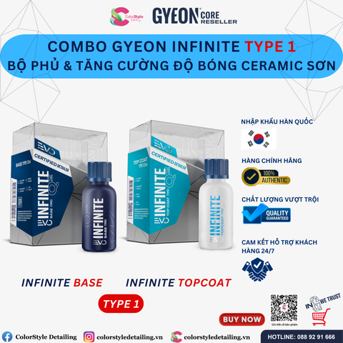  Combo Gyeon Infinite TYPE 1 Dung Dịch Phủ Ceramic & Tăng Cường Độ Bóng 