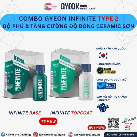 Combo Gyeon Q2 Infinite TYPE 2 EVO Bộ Dung Dịch Phủ Tăng Cường Độ Bóng 