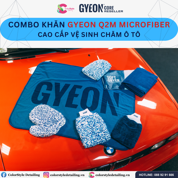  Combo Khăn Gyeon Q2M Microfiber cao cấp vệ sinh chăm xe ô tô 