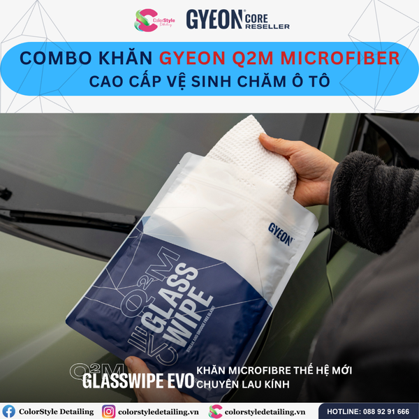  Combo Khăn Gyeon Q2M Microfiber cao cấp vệ sinh chăm xe ô tô 