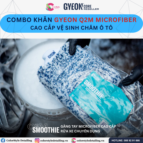  Combo Khăn Gyeon Q2M Microfiber cao cấp vệ sinh chăm xe ô tô 