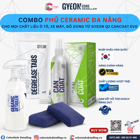 Combo Phủ Ceramic Đa Năng Cho Mọi Chất Liệu Ô Tô, Xe Máy, Đồ Dùng 