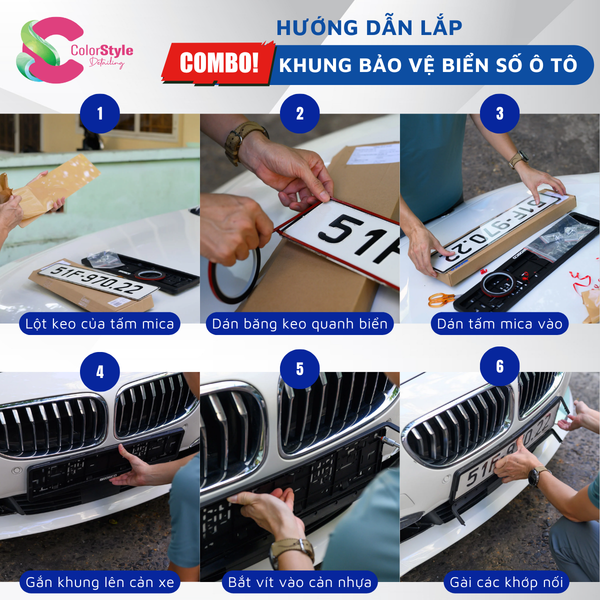  Combo 2 Khung Bảo Vệ Biển Số Cho Xe Ô Tô Vinfast Bằng Nhựa PP Cao Cấp 