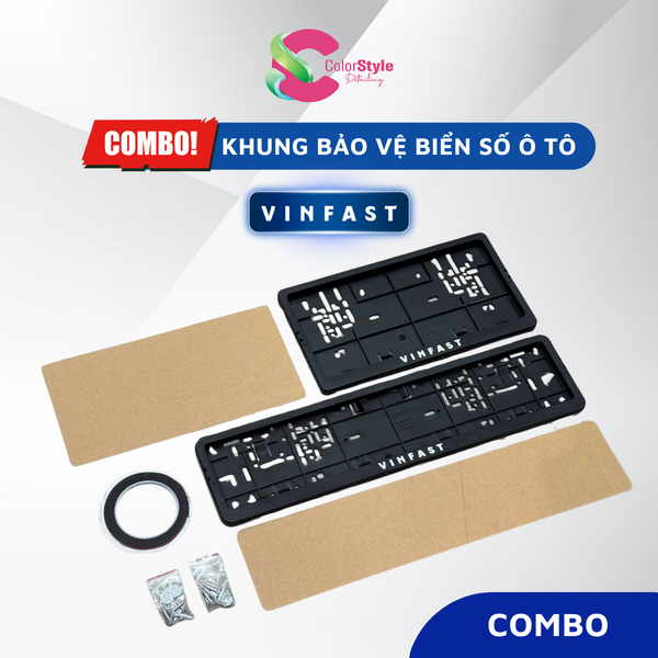  Combo 2 Khung Bảo Vệ Biển Số Cho Xe Ô Tô Vinfast Bằng Nhựa PP Cao Cấp 