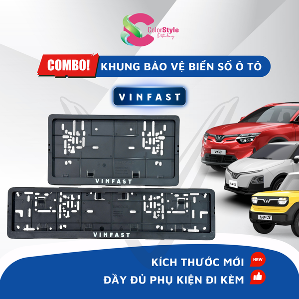  Combo 2 Khung Bảo Vệ Biển Số Cho Xe Ô Tô Vinfast Bằng Nhựa PP Cao Cấp 