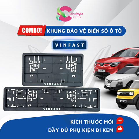  Combo 2 Khung Bảo Vệ Biển Số Cho Xe Ô Tô Vinfast Bằng Nhựa PP Cao Cấp 