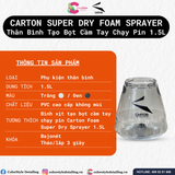  Thân Bình Tạo Bọt Chạy Pin Cầm Tay Carton Super Dry Foam Sprayer 1.5L 