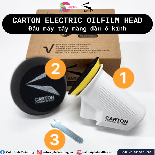  Đầu Máy Tẩy Màng Dầu Ố Kính Carton Electric Oilfilm Head (Không Pin) 
