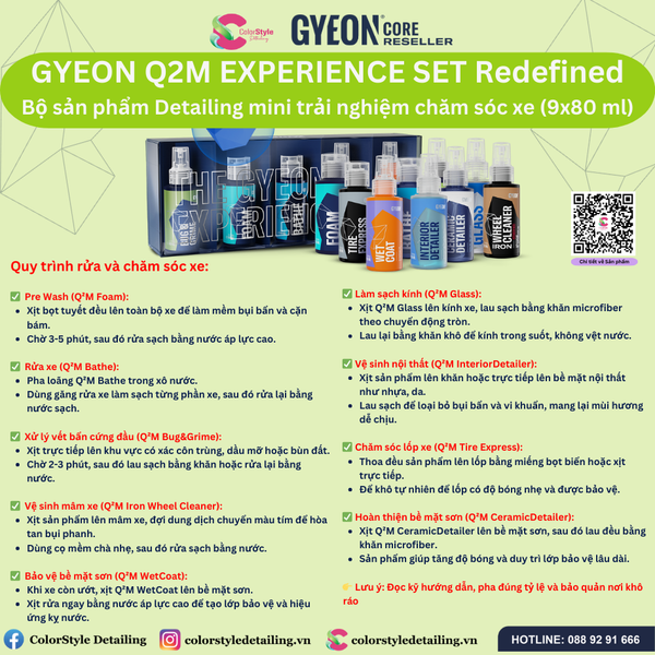  GYEON Q2M Experience Set REDEFINED Bộ sản phẩm trải nghiệm chăm sóc xe 