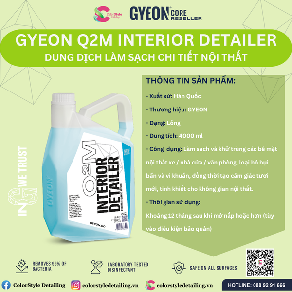  GYEON Q2M Interior Detailer, Dung Dịch Làm Sạch Chi Tiết Nội Thất 