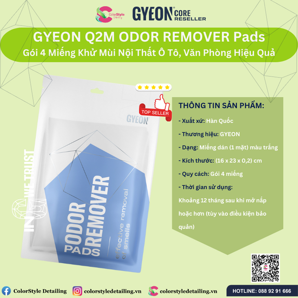  GYEON Q2M Odor Remover Khử Mùi Nội Thất Ô Tô, Văn Phòng Hiệu Quả 