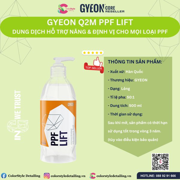  GYEON Q2M PPF Lift Dung dịch hỗ trợ nâng & định vị lại phim PPF 