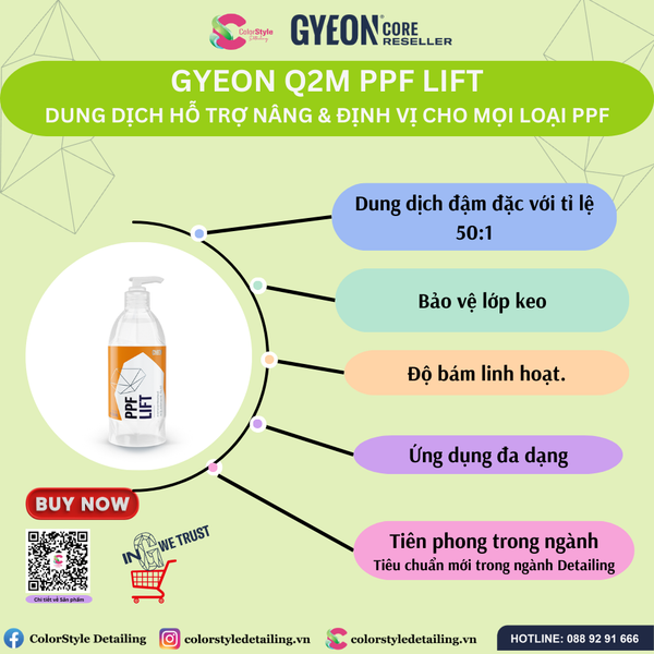  GYEON Q2M PPF Lift Dung dịch hỗ trợ nâng & định vị lại phim PPF 