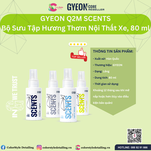  GYEON Q2M Scents, Bộ Sưu Tập Hương Thơm Nội Thất Xe 