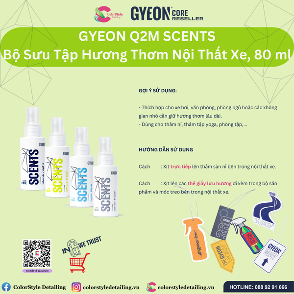  GYEON Q2M Scents, Bộ Sưu Tập Hương Thơm Nội Thất Xe 
